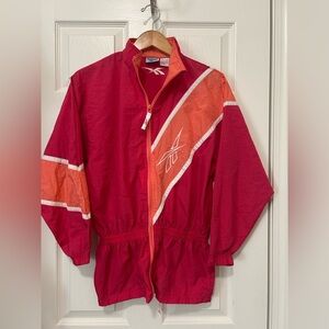 VTG 80s Reebok Jacket Womens XLarge Tennis Track Jogger Windbreaker Pink GUC